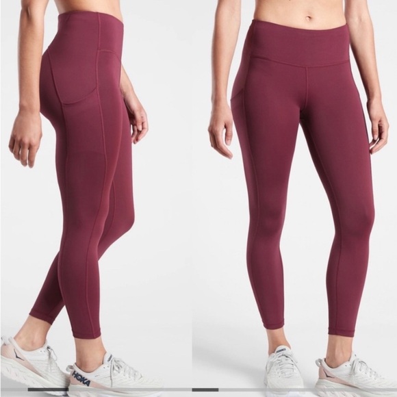 Athleta  burgundy High-Waisted Leggings with Seamless Design - Picture 1 of 7
